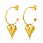 Half Hoops Hearts Earrings